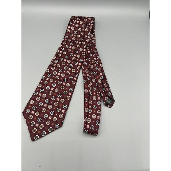 FN Fashion Neckwear Squares, Circles Flowers In Shades Of Red, Blue, Green - Picture 2 of 6